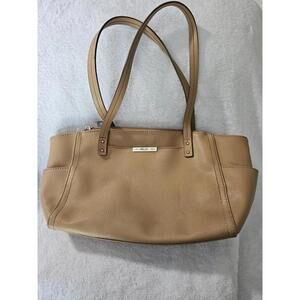 Women's Relic Purse Handbag 2 Handles Biege Many Compartments Full Length 18"